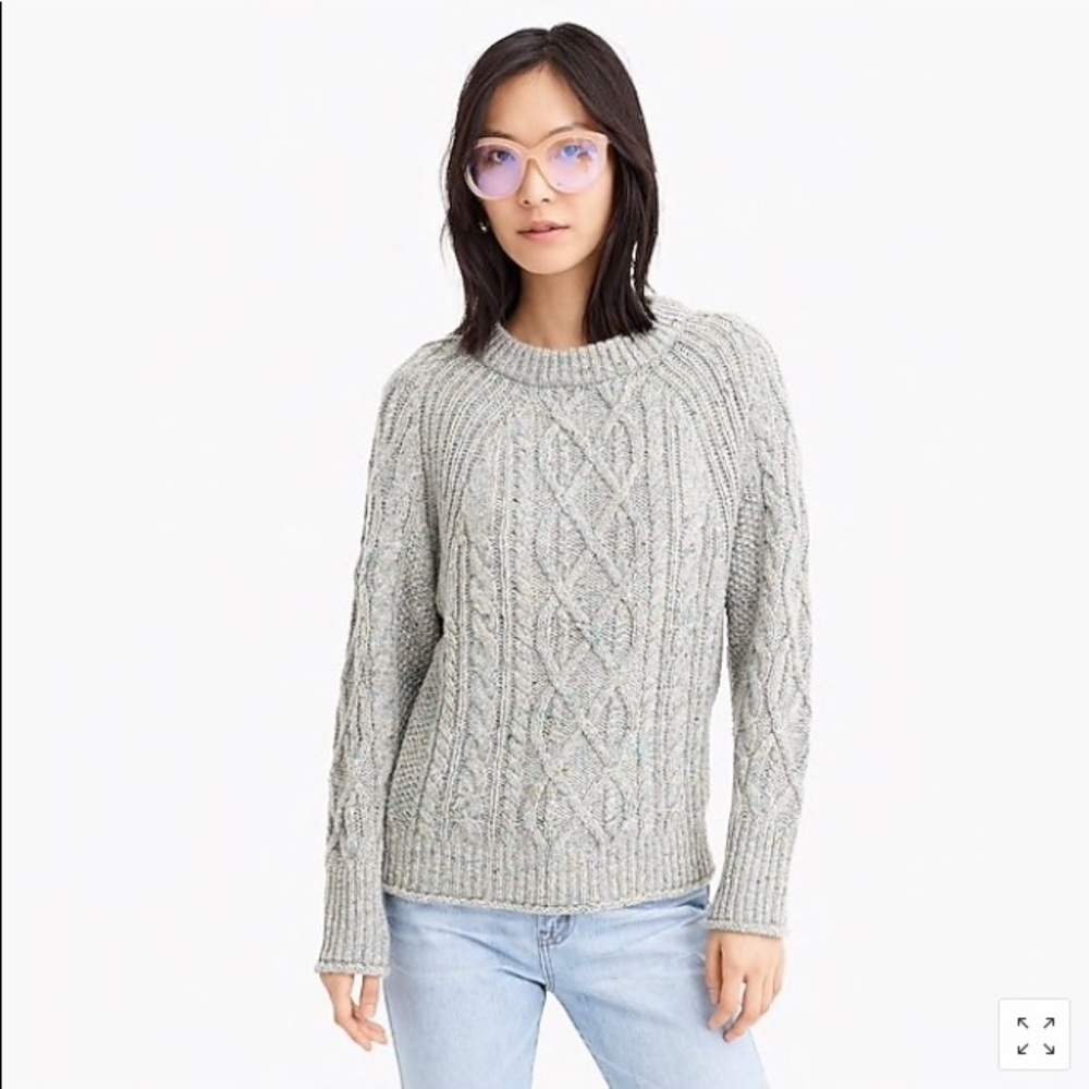 J Crew NWT Donegal Cable Knit Sweater